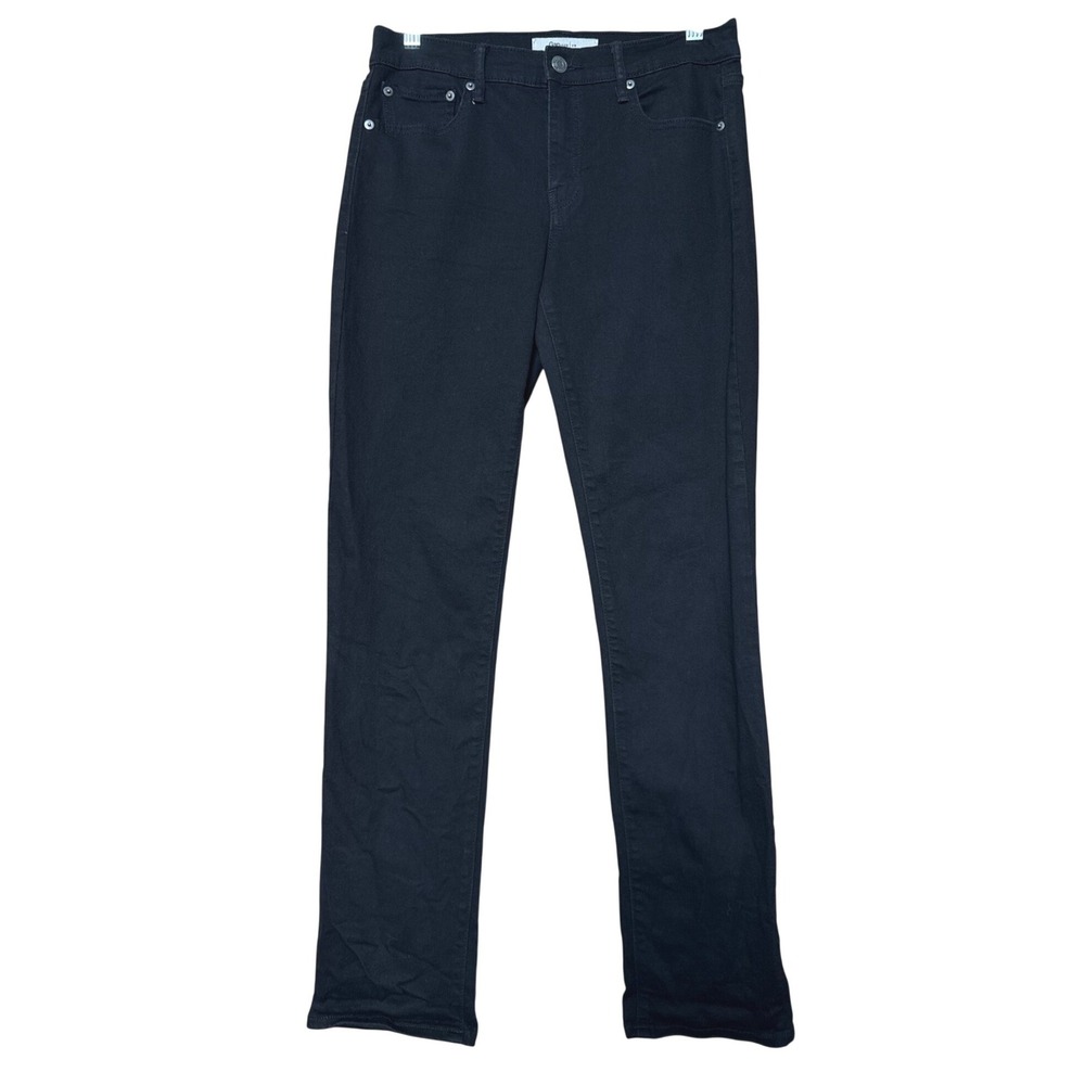 Gap 1989 Straight Leg Jeans Soft Black Stretch Denim Size 29 Mid Rise